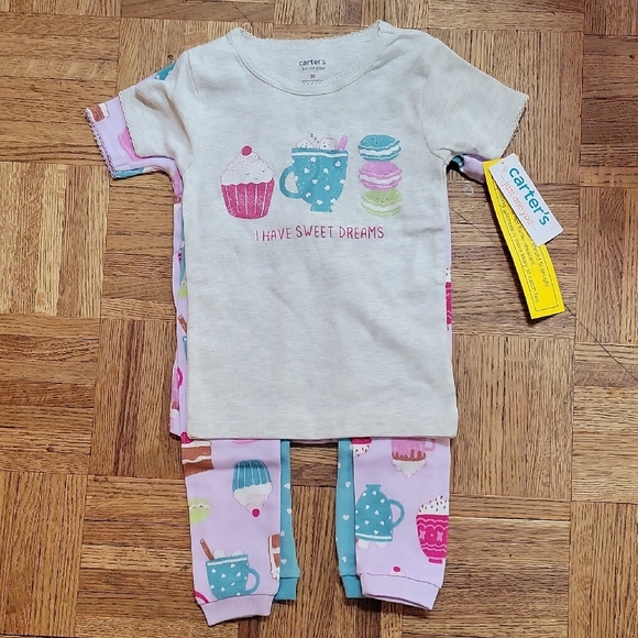 4pc Carter's Pajama Set sweet treat theme girls SIZE 3T - Picture 1 of 7